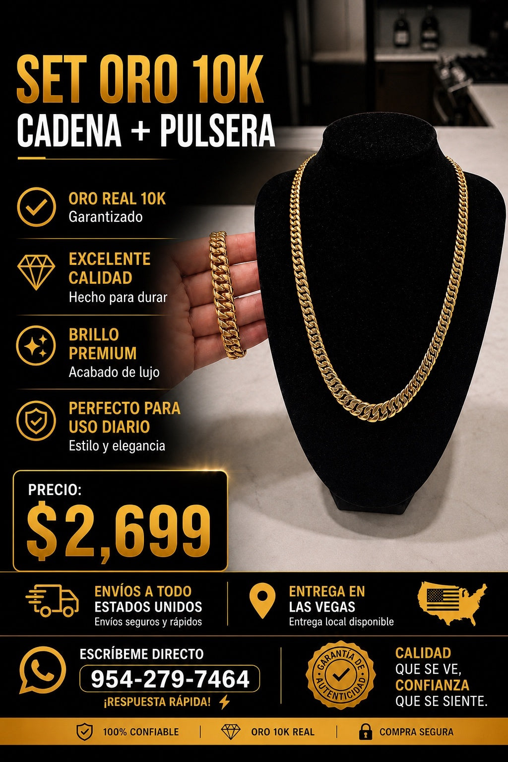 Set Corte Princesa 10K Oro Real